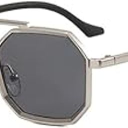 hayden haiza Black Hexagon Silver Metal Sunglasses, Goggles for Men's and Women's/UV Protected Size-Big-picture-0