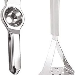 Combo of Stainless Steel Potato/Pav Bhaji Masher and Stainless Steel Lemon Squeezer for Botle opner Kitchen Use. – Set of 2-14