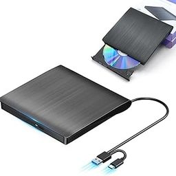 External DVD Drive USB 3.0 Type-C USB Portable Player for Laptop CD DVD +/-RW Disk Drive CD ROM Burner Writer CD/DVD Burner Reader Compatible with Desktop Windows Linux OS Apple MacBook-image-97