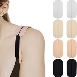 Women's Soft Silicone Bra Strap Cushions Holder Non-slip Shoulder Protectors Pads, 1pair, 4 Colors Mini(black+beige+white+carnation), 1Pair-image-59