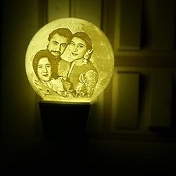 Customized Printed Plug Night Moon Lamps With Photo (White, Pack Of 1) - Led-image-99