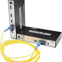 Microware 20KM Fiber Optic Cable HDMI Extender HDMI KVM 1080P Fiber Optic Extender HDMI Transmitter and Receiver Transmission Distance up to 500 Meters, Single Mode 20 KM-picture-19