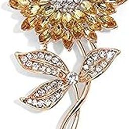 Jewellery Latest Stylish Crystal Flower Unisex Brooch for Women/Girls/Men-image-15