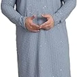 sojanya Plus (Since 1958) Men's Cotton Sequins Embroidered Kurta with White Churidar Pyjama-picture-7