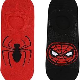 x Marvel The Amazing Spider-Man Sneaker socks for Men (Pack of 2 Pairs)(Free Size) Red,Blue| Made with Cotton & Nylon-image-70