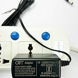 OVT 12V 0.6A DC Power Adapter for Set Top Box, CCTV, LED Strip, Router, Modem – Compatible with GTPL, Hathway, DEN Settopbox – 100-240V Input, DC 2.5mm Pin (Black)-25