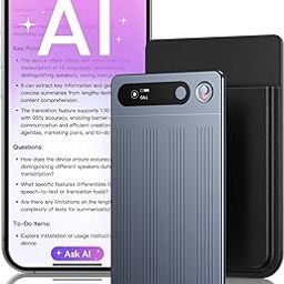 AI Voice Recorder, Note Voice Recorder w/Case, App Control, AI Transcribe & Summarize, 64GB Portable Digital Recorder with 12 Languages Voice-to-Text, Audio Recorder for Lectures Meetings Calls-image-31