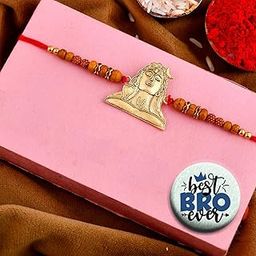ascension Adiyogi Shiva Rakhi for Bhaiya Raksha Bandhan Bracelet Stone Rakhi for Brother bhaiya bro with Roli Tilak Pack (Pack of 2) With Best Brother Fridge magnet-image-33