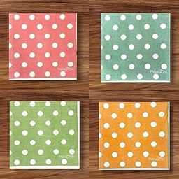 PARAGON Polka Dot Printed Paper Napkins, 33 x 33 cm, 3-Ply, Pack of 4, Multi-Colour (25 Pulls Per Pack, 300 Sheets)-image-21