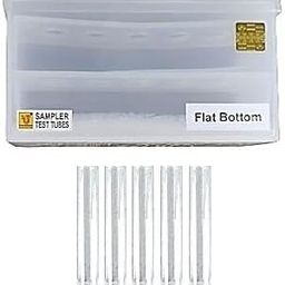 Lab Junction Test Tubes,Colorimeter Test Tubes Set of 5 No.'s for Photo Colorimeter 3.5 ml with Stand (Flat Bottom) as per Quality Standards-62
