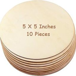 Varenyam 10 Pieces Round MDF Boards for Art and Craft, MDF Cutouts for Craft Work, Resin Art, Mandala Art, Pyrography, Painting, MDF Board for Lippan Art (5 X 5 Inches)-image-10