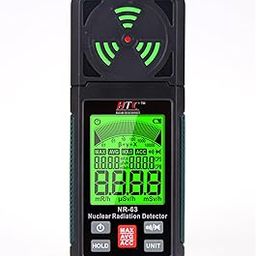 HTC Instrument Geiger Counter | Nuclear Radiation Detector | Portable Radiation Dosimeter with Color LCD Display | Model: NR-63-21