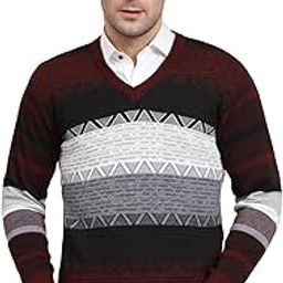winterwear Men's Woolen Striped Cardigan Sweaters-image-90