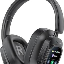Promate VuTune Headphones with Hybrid Active Noise Cancellation, Detachable Magnetic LCD Touch Screen Controller, 50-Hour Playtime, Dual-Mode Connectivity and Foldable Headband-19