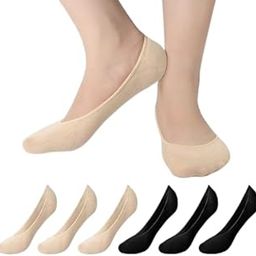 Breathable Invisible No Show Low Cut Women's Comfort Ankle Length Socks, Free Size (Pack of 5 - SKIN-BLACK)-image-61
