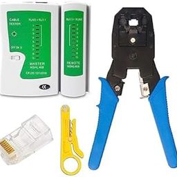 AM 3 IN 1 Crimping Tool Kit with RJ45 - RJ11 Network Lan Cable Tester With 25 Connector (3 IN 1 Crimping Tool Kit)-image-1