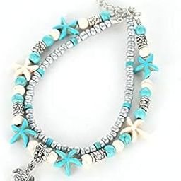 Boho Beach Beaded Anklets with Starfish & Turtle Charms-image-9