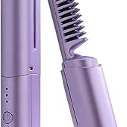 COMYTRICKS Wireless Hair Straightening Brush | Rechargeable Hair Heat Comb Straightener For Women | Cordless Electric Hair Styling Brush with Negative Ion, Ptc Heating, 3 Gear Control-image-83