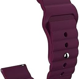 ACM Watch Strap Wave Design Silicone Belt 22mm compatible with Noise Colorfit Pro 3 Alpha Smartwatch Sports Band Purple-12