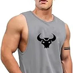 antiloop Men's Printed, Round Neck, Sleeveless T-Shirt for Men, Gym Vest-picture-27