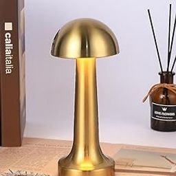 ProKitchen Portable LED Table Lamp 3-Colour Changing USB Rechargeable Metal Night Light Lamp | for Bedroom, Bedside, Living Room, Home Decoration, Restaurant Bar - Metal (Gold)-image-96