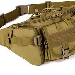 Juzr Outdoor Unisex Waist Bag Tactical Military Waist Pack Chest Bag Pouch, 35 x 17 x 4 cm (Brown)-image-43