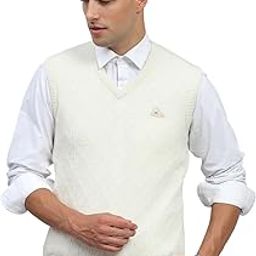 Mens Self Design V Neck Sleeveless Sweater (1243119SL)-picture-42