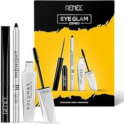 RENEE Eye Glam Combo | Includes Midnight Kajal + Eyeliner + Mascara | Waterproof | Smudge-Proof | One-Swipe Application | Intense Color Payoff | Lightweight | Long-Lasting Formula | Pack of 3 | Black-2