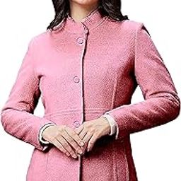 Girls/Women solid casual full sleeves mock collar hip length coat-116-picture-6