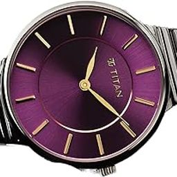 Aura Quartz Analog Purple Dial Stainless Steel Strap Watch for Women-95245KM01/NT95245KM01-image-14