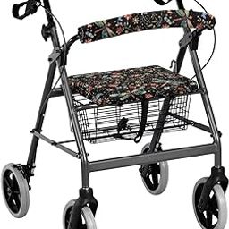 Gomyblomy Dragonfly Floral Rollator Walker Seat and Backrest Covers Universal Decorative Seat Covers for Walkers for Seniors Washable Soft Rollator Walker Accessories for Women-image-32