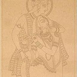 1 Pcs krishna with radha with gilhari art Pre Marked MDF Cutout for Crafts Work 9 * 12inch-picture-24