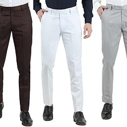 Men's Slim Fit Formal Trousers - Pant | Formal Pants for Men | Stylish Slim Fit Men's Wear | Trousers for Office | Viscose Blend || Combo_ Colour Pack | Pack of 3-picture-3
