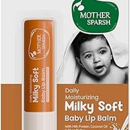Mother Sparsh Milky Soft Baby Lip Balm for Nourishing Dry Chapped Lips | With Milk Protein, Coconut Oil & Shea Butter | Non-Sticky Lip Balm for Babies- 4gm-22