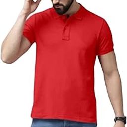 Men's Cotton Blend | Collar Tshirts | Half Sleeves | Plain-Regular Fit Polo Neck T-Shirt (Pack of 1)-image-90