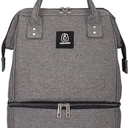 Breast Pump Backpack - Cooler and Moistureproof Bag Double Layer for Mother Outdoor Working Backpack with USB Charging Port, Large (Grey&Black)-image-39