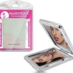 MAJESTIQUE Portable Makeup Mirror – Dual-Sided Travel Mirror for Women & Men, Compact Square Vanity Mirror with Distortion-Free Glass, Framed Design – Perfect for Dresser, Home (Multicolor)-picture-12