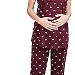 pastel clip Women Maternity Pajama Set-picture-3