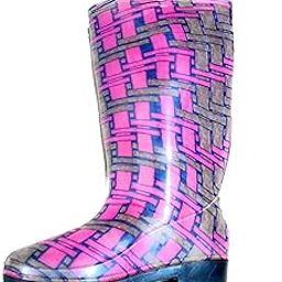 A. SHARIF™ HILLTOP waterproof rainboot, garden boot, gumboot for women, soft toe, Height 13" (Size 6, BRN-Pink)-image-20
