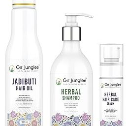 GIR JUNGLEE Herbal Hair Care Kit – Includes Jadibuti Hair Oil, Herbal Shampoo, and Hair Serum | Suitable for Regular Scalp and Hair Use (350ml)-9