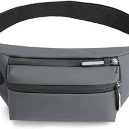 ketmart Mens and Women Fanny Pack Wasit Bag with Triple Pockets Design Adjustable Large Size Belt Water-Resistant for Men Women Running Workout Hiking Travel Outdoor Picnic. (Gery)-image-46