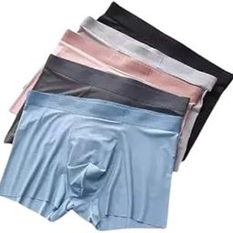 Men's ice Silk Briefs Underwear Seamless Underwear, Summer ice-Feel Breathable Boxer Shorts Multicolor (Pack of 1)-16