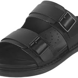 Men's Double Strap Slide Sandals with Buckles-15