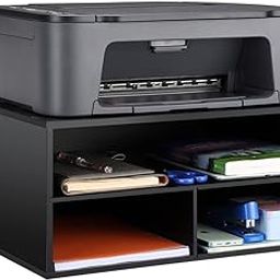 EMERIT Printer Stand Shelf with Storage Wood Desk Paper Organzier for Home/Office,Printer Riser, 2 Tire-20