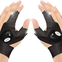 HVG TRADERS LED Flashlight Gloves Gifts for Men Light Fingerless Outdoor Fishing Gloves Tool Gadgets Gifts for Repairing Working (Hand Gloves Light)-2