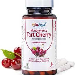 Vitabowl’s Montmorency Tart Cherry with Celery Seed | Equivalent to 15,000mg of Tart Cherry | Supports Bone & Joints, Healthy Uric Acid Levels & Natural Sleep Cycles | Grown in Michigan, USA - 60 Count (Pack of 1)-image-26