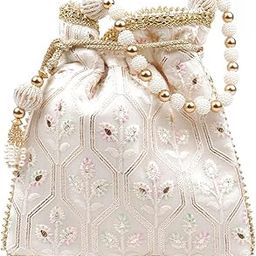 Women Apricot Embroidered Potli Bag-image-50