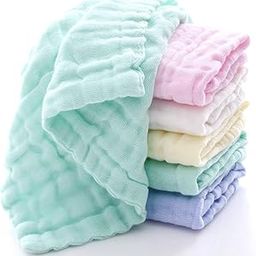 Just Goods Organic Muslin Baby Washcloths – Soft & Absorbent Natural Cotton Wipes for Sensitive Skin, Perfect for Baby Care & Showers 【30x30 cm】 (5)-image-41