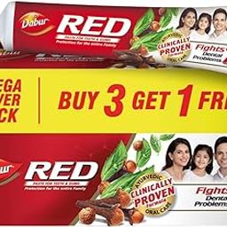 Dabur Red Toothpaste - 600g (150g x 4) | World's No.1 Ayurvedic Paste | Provides Germ Protection, Cavity Protection, Plaque Removal | Prevents Gum Bleeding, Yellow Teeth, Toothache, Bad Breath-31