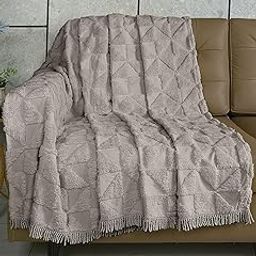 SARAL Home Soft Cotton Tufted 1 Seater Sofa Cover Throw Set of 2 (Yellow, 140x125 cm)-image-1
